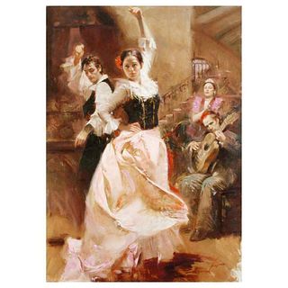 Pino (1939-2010), "Dancing in Barcelona" Artist Embellished Limited Edition on Canvas (48" x 34"), PP Numbered and Hand Signed with Certificate of Aut