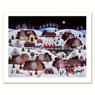 Jane Wooster Scott, "Jingle Bells and Carolers" Hand Signed Limited Edition Lithograph with Letter of Authenticity.