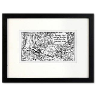 Bizarro, "Tarzan Distracted" is a Framed Original Pen & Ink Drawing by Dan Piraro, Hand Signed with Letter of Authenticity.