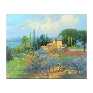 Ming Feng, "The Olive Grove" Original Oil Painting on Canvas, Hand Signed with Letter of Authenticity.