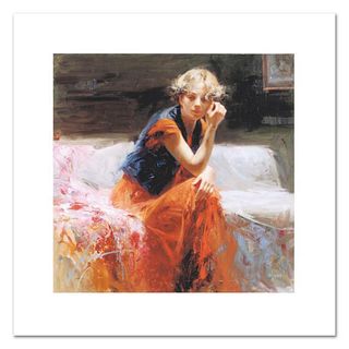 Pino (1939-2010), "Silent Contemplation" Limited Edition on Canvas, Numbered and Hand Signed with Certificate of Authenticity.