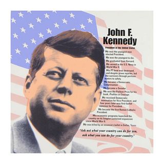 Steve Kaufman (1960-2010) "John F. Kennedy" Limited Edition Hand Pulled Silkscreen on Canvas, Numbered 43/50 and Hand Signed Inverso with Letter of Au