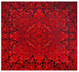 Damien Hirst- Laminated Giclee print on aluminium composite, screen printed with glitter "H10-2 N?r Jah?n"