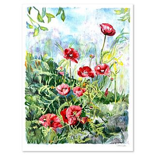 Perla Fox, "Anenomes" Hand Signed Limited Edition Serigraph with Letter of Authenticity.