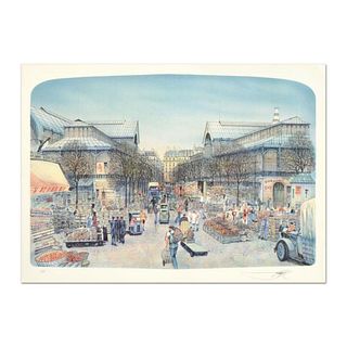 Rolf Rafflewski, "Les Halles" Limited Edition Lithograph, Numbered and Hand Signed.