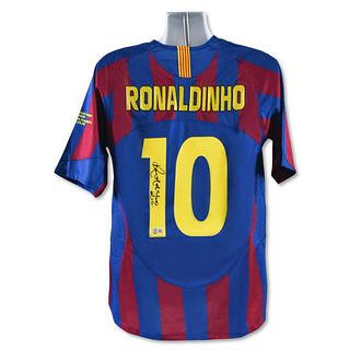 F.C. Barcelona Jersey (2006) Autographed by Professional Footballer, Ronaldinho with Certificate of Authenticity.