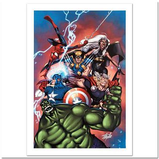 Stan Lee Signed, Marvel Comics "Marvel Adventures: The Avengers #36" Limited Edition Canvas 4/99 with Certificate of Authenticity.