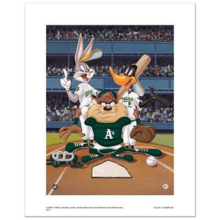 "At the Plate (Athletics)" Numbered Limited Edition Giclee from Warner Bros. with Certificate of Authenticity.