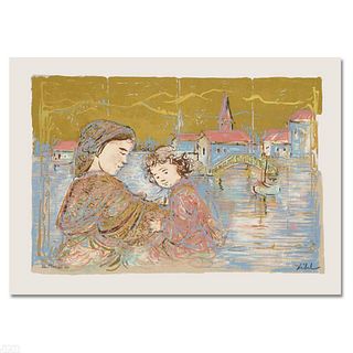 "Bridge of Life" Limited Edition Lithograph by Edna Hibel (1917-2014), Numbered and Hand Signed with Certificate of Authenticity.