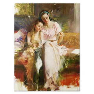 Pino (1939-2010), "Bedtime Stories" Artist Embellished Limited Edition on Canvas (30" x 40"), AP Numbered and Hand Signed with Certificate of Authenti