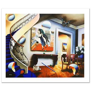 "Dining with Chaggall" Limited Edition Giclee on Canvas by Ferjo, Numbered and Hand Signed by the Artist. Includes Certificate of Authenticity.