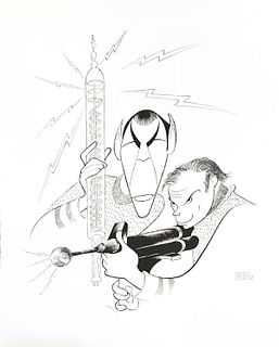 Al Hirschfeld- Original Lithograph on Paper "Star Trek - Captain Kirk and Spock"