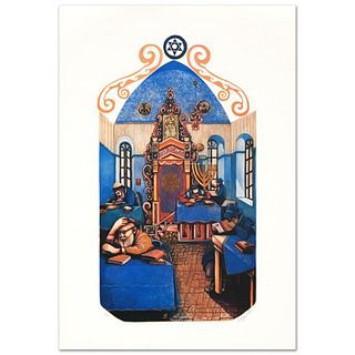 Amram Ebgi, "Yeshiva in Jerusalem" Limited Edition Lithograph, from an AP Edition Hand Signed with Letter of Authenticity.