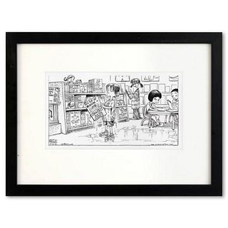 Bizarro, "Noah's Ark Pop-Up" is a Framed Original Pen & Ink Drawing by Dan Piraro, Hand Signed with Letter of Authenticity.
