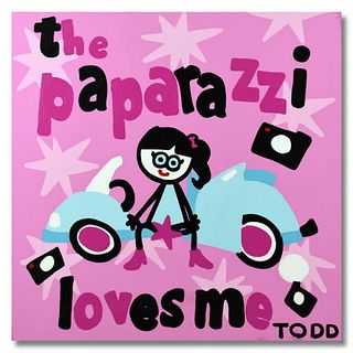 Todd Goldman, "The Paparazzi Loves Me" Original Acrylic Painting on Gallery Wrapped Canvas, Hand Signed with Letter of Authenticity.