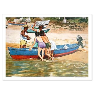 William Nelson, "Clam Fisherman" Limited Edition Lithograph, Numbered and Hand Signed with Letter of Authenticity. (Disclaimer)