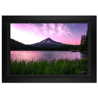 Jongas, "Purple Escape" Framed Limited Edition Photograph on Canvas, Numbered and Hand Signed with Letter of Authenticity.