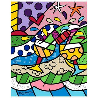 Britto, "Wine Country Yellow" Hand Signed Limited Edition Giclee on Canvas; COA