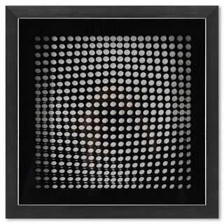Victor Vasarely (1908-1997), "Trois Dimensions Optique de la série Cinetiques" Framed 1973 Dimensional Art with Letter of Authenticity