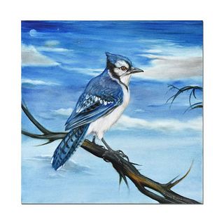Martin Katon, "Blue Jay Blue" Original Oil Painting on Canvas, Hand Signed with Letter of Authenticity.