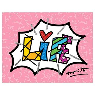 Britto, "Dream Life (Pink)" Hand Signed Limited Edition Giclee on Canvas; Authenticated
