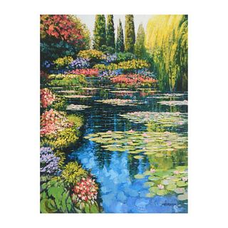 Howard Behrens (1933-2014), "Shimmering Waters Of Giverny" Limited Edition on Canvas, Numbered and Signed with COA.
