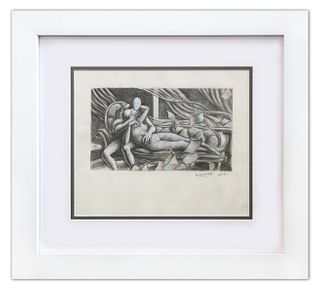 Mark Kostabi- Original Drawing on Paper "Just in Time"