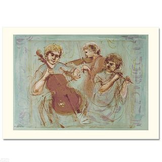 "Trio" Limited Edition Lithograph by Edna Hibel (1917-2014), Numbered and Hand Signed with Certificate of Authenticity.