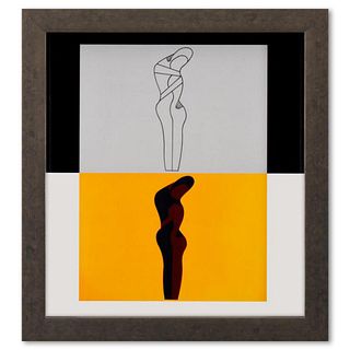 Victor Vasarely (1908-1997), "Amor - II (A, B) de la série Graphismes 3" Framed 1977 Heliogravure Print with Letter of Authenticity