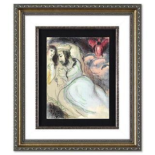 Marc Chagall (1887-1985), "Sarah and Abimelech" Framed Lithograph on Paper, with Letter of Authenticity.