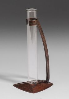 Roycroft Hammered Copper Stem Vase c1920s