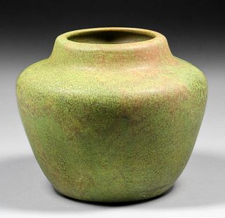 Large Roseville Early Carnelian Bulbous Vase c1910