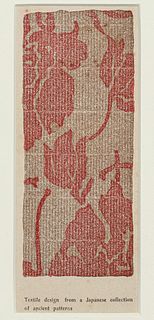 Arthur Wesley Dow Color Metal Relief Print "Ancient Japanese Textile Pattern" 1902