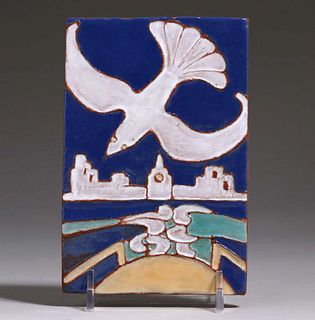 California Faience Art Deco Tile Stylized Seagull c1939