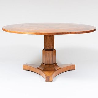 Continental Neoclassical Black Walnut and Fruitwood Parquetry Center Table
