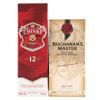 Lote de Whisky. a) Chivas Regal. b) Buchanan's. En presentaciones de 750 ml. Total de piezas: 2.
