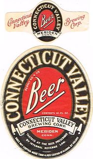 1933 Connecticut Valley Beer 12oz Label Meriden Connecticut