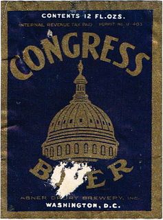 1935 Congress Beer 12oz ES18-14 Label Washington District Of Columbia
