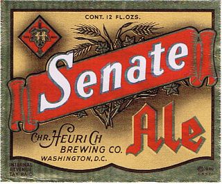 1940 Senate Ale 12oz ES20-03 Label Washington District Of Columbia