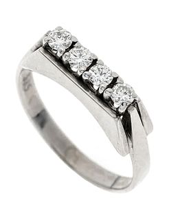 Riviere ring WG 585/000 with four brilliant-cut diamonds, add. 0.3 ct W/VVS-VS, RG 57, 4 g