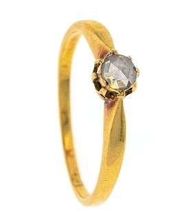 Diamond rose ring RG 585/000 with one diamond rose 5 mm, RG 53, 2,1 g