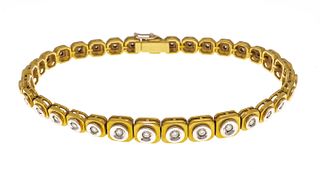 Brilliant-cut diamond bracelet GG/WG 750/000 with 33 brilliant-cut diamonds, total 1.2 ct W/SI,