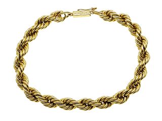 Cord bracelet GG 585/000 with box clasp and SI eight, w. 6 mm, l. 20 cm, 11,1 g