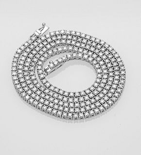 RiviÃ©re brilliant-cut diamond necklace WG 750/000 with 233 brilliant-cut diamonds, add. 4.66 ct