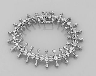 old-cut diamond bracelet WG 750/000 with altogether 220 old-cut diamonds and brilliants, together