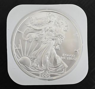 Roll of 20-2005 1oz Silver American Eagle Dollar Coins BU