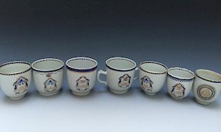 CHINESE FINE ARMORIAL TEA CUPS, 18TH C