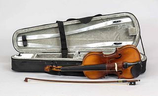 Violin with bow in soft case,