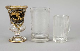 Set of three glasses, 19th/20th