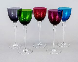 Five wine glasses, France, 2nd h